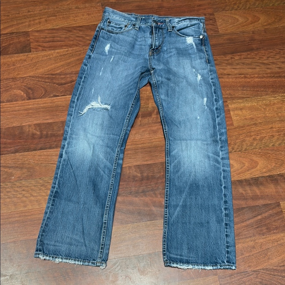 American Eagle Outfitters Blue Bootcut Jeans Distressed